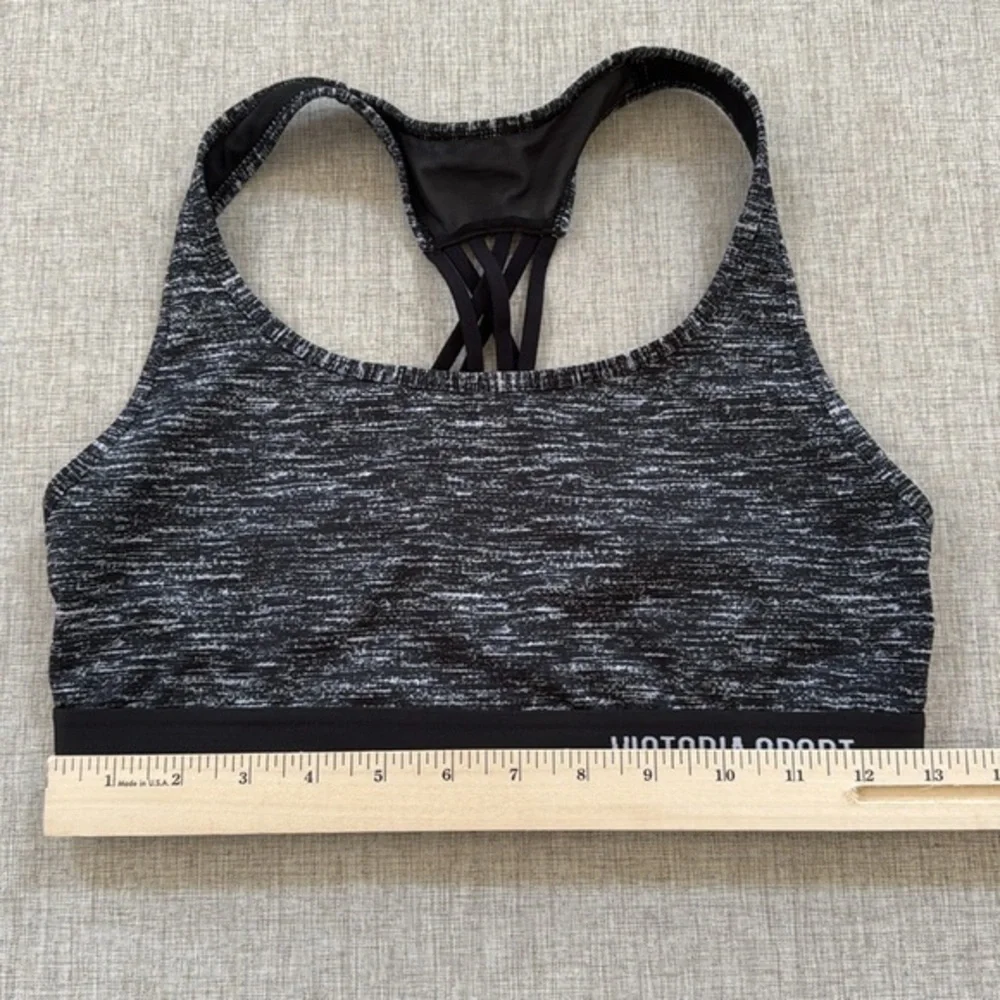 Victorias Secret Sport Bra The Player Racerback‎ black strappy gym Medium